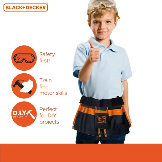 Black and Decker Kids Tool belt &ndash; Pretend Play Belt for tools with adjustable Strap {4}