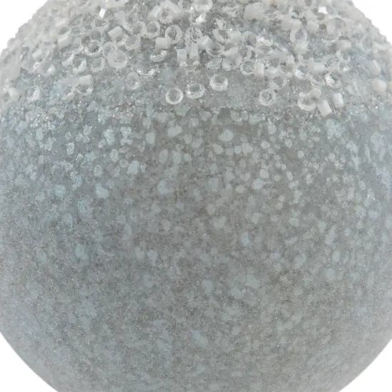 Northlight 4" Silver and White Beaded Glass Christmas Ornament {7}