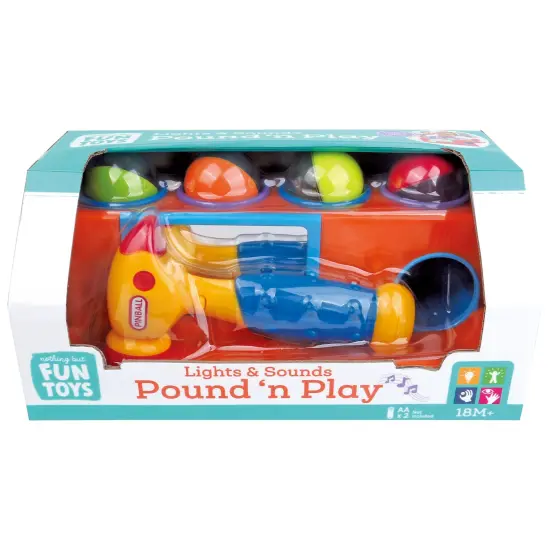 Nothing But Fun Toys: Lights & Sounds - Pound N' Play - Ball Hammering Toy Bench, Flashing LEDS, Gravity Ramp, 4 Discovery Balls, Kids Toddlers 18 Mo+ {1}