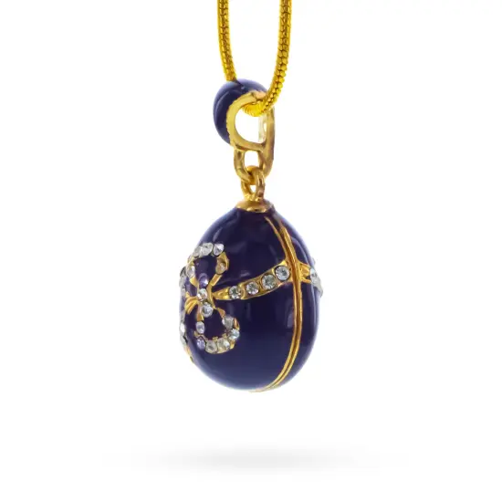 Crystal Bow Egg Pendant Necklace {3}