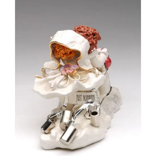 Ceramic Jewish Bride & Groom Sleigh: "Just Married", Wedding Decor, Gift for New Couple {3}