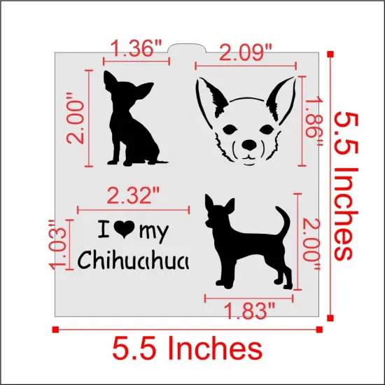 I Love My Chihuahua Cookie & Craft Stencil | CM019 by Designer Stencils | Cookie Decorating Tools | {2}