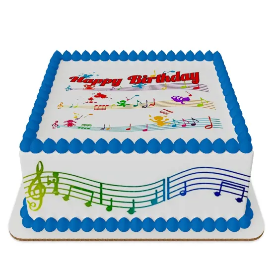 Happy Birthday Music 1/4 Sheet Kit with Strips {1}
