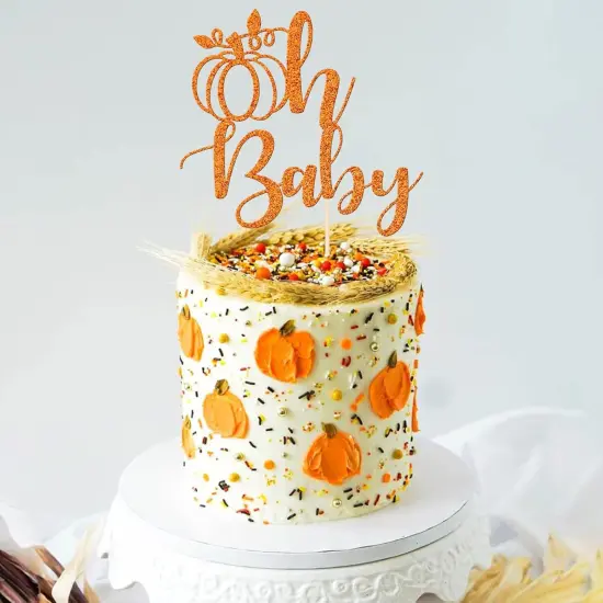 1 PCS Pumpkin Oh Baby Cake Topper Glitter Fall Theme Pumpkin Baby {3}