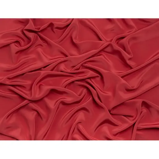 1 Yard Elegant Silk 4 Ply Crepe Fabric Brick Red Premium Collection, 44 Inches Width {3}