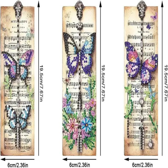 3pcs Butterfly Diamond Painting Bookmark Kits for Adult {4}