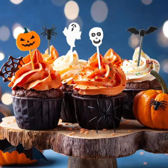50PCS Halloween Picks Cupcake Toppers {6}