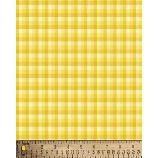 Checkered Gingham Yellow Cotton Fabric | By the Yard | Sewing and Crafting | 44 inches wide {2}
