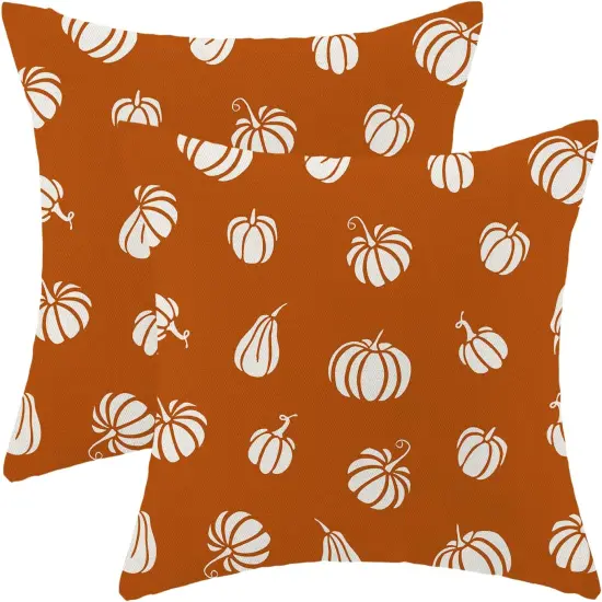 Set of 2 Fall Pillow Covers 18 x 18 Inch(VBurnt Orange) {1}