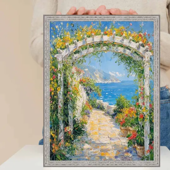 Slim Modern Bright Chrome Silver Pebbled Texture Picture Frame 14x18 frame {2}