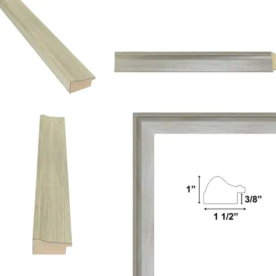 Silver Brushed Modern Slight Scoop Picture Frame 12x18 frame {5}