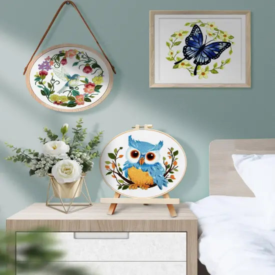 Embroidery Kit for Beginners Adult, Hummingbird Embroidery Kit for Beginners Include Embroidery Cloth Hoops Threads for Craft Lover Hand Stitch with Embroidery Skill Techniques {3}