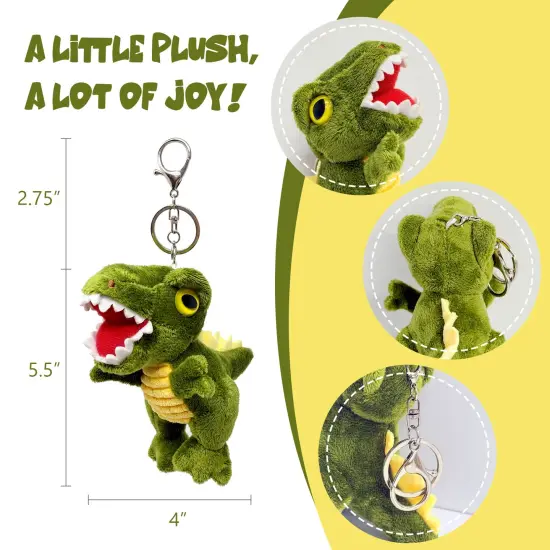 Wrapables Cute Plush Keychain Pendant Charm for Bag, T-Rex {2}