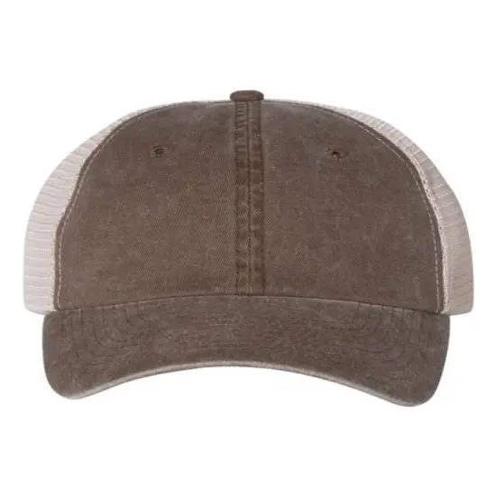 Valucap&reg; Washed Cotton Mesh Back Cap Royal/ Stone {4}