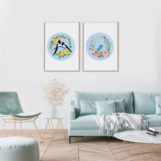 Embroidery Kit for Beginners Adults,Bird-Hummingbird Embroidery Kit Cross Stitch Kits for Beginner Easy to Learn Stitches Instruction Video Stamped Embroidery Pattern Flowers B2-2 Sets {3}