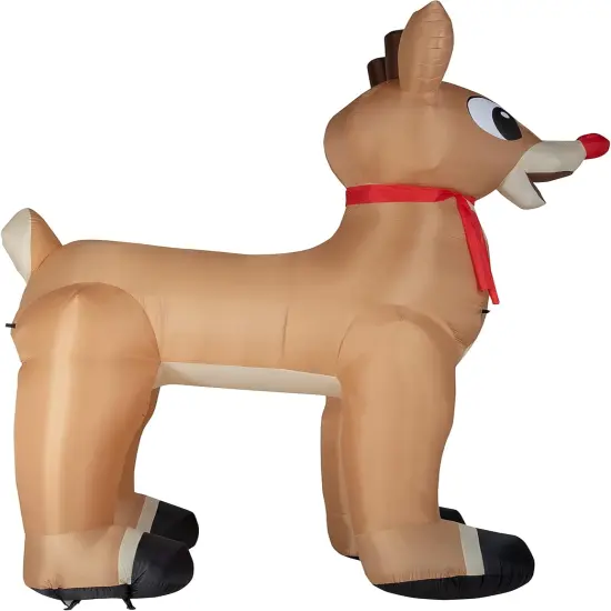 14' Gemmy Airblown Inflatable Colossal Christmas Rudolph The Red Nosed Reindeer w/ Scarf Yard Decoration 883167 {3}