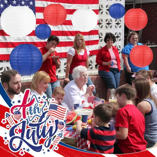 4th of July Independence Day Paper Lanterns Party Decorations DIY Hanging Paper Lanterns {2}