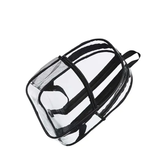 BAGedge&reg; Clear PVC Stadium Backpack with Padded Straps Zipper and Mesh Pockets {6}