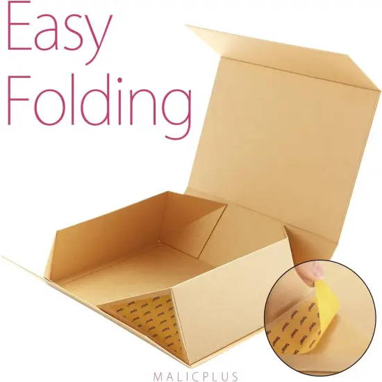 Large Gift Box with Lid, Kraft Groomsman Proposal Gift Box with Magnetic Closure for All Occasion (Matte Kraft) {4}