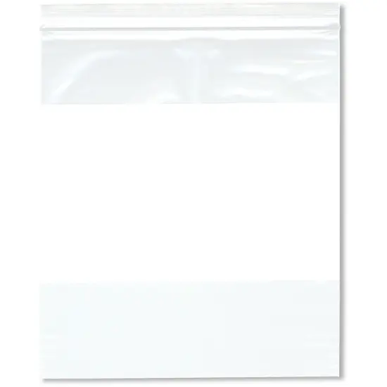 Plymor 7" x 8" (Pack of 100), 2 Mil White-Block Zipper Reclosable Plastic Bags {1}