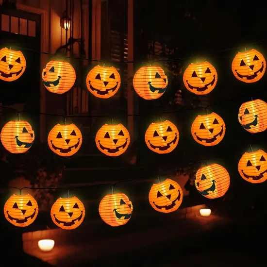 8.5FT Halloween Pumpkin Lantern String Lights - 10 LED {5}