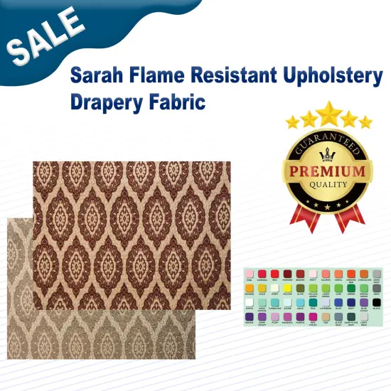 Sarah Flame-Resistant Upholstery & Drapery Fabric Marina {2}