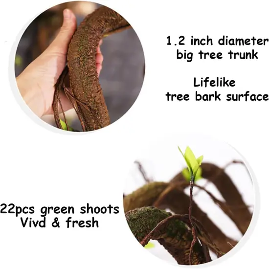 63in Artificial Tree Twigs Cane Vine Branches Fake Plants Trunk Garland with Leaves for Home Wedding Garden Wall Hanging {4}