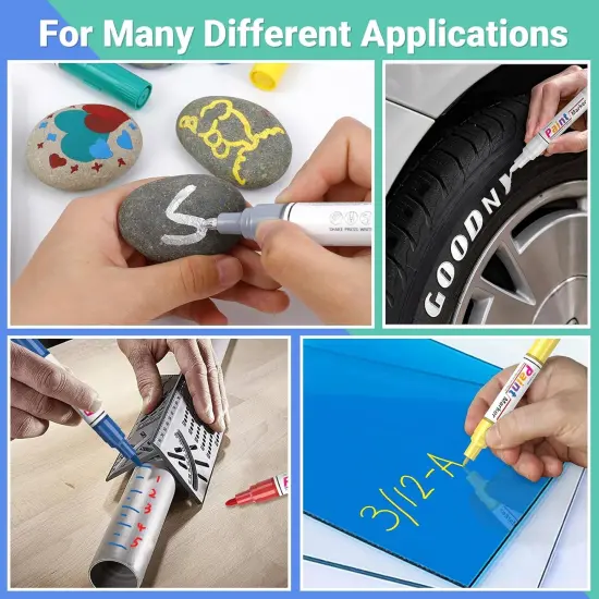 Oil Based Paint Markers, 8 Colors Dual Tip Permanent Paint Pens Paint Markers(0.7mm & 3mm), Waterproof Paint Pen for Rock Painting, Metal Wood Glass Stone Canvas Mugs Fabric Plastic {2}