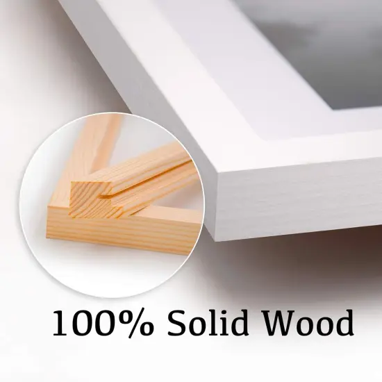 12x12 Picture Frames White, Wood Frames with HD Plexiglass for Pictures 8x8 with Mat or 12x12 without Mat, Wall Mounting Display, Set of 4 {2}