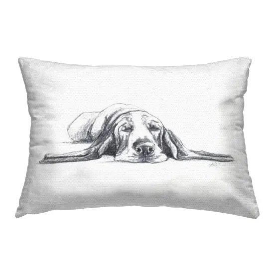 Stupell Industries Bloodhound Pup Naptime Outdoor Printed Throw Pillow Design by Lindsay Kivi Fine Art, 14 x 7 x 20 {1}