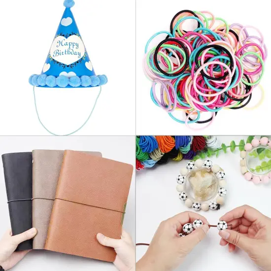 Assorted Elastic Beaded Cords 2mm 2/25 inch 300ft Elastic Bracelet String for Bracelets,Small Bungee Shock Cord for DIY Crafts, Beading and Sewing {5}