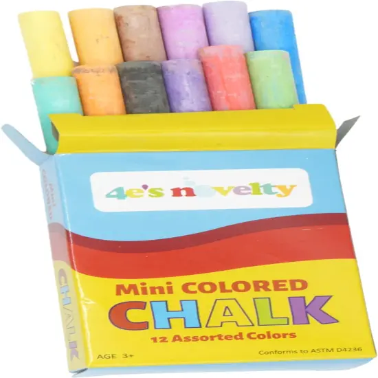 4E&rsquo;s Novelty Mini Chalk Set - 12 Boxes Sidewalk Chalk Summer Party Favors, Goodie Bag Stuffers, Non-Toxic Chalk for Toddlers {2}