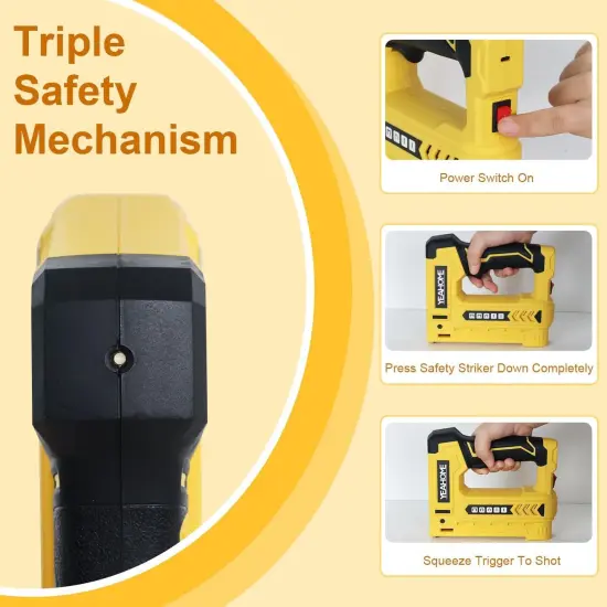 Electric Staple Gun, 5 in 1 Cordless Staple Gun for Upholstery with 1200 5/16" Staples, 600 1/2" U-Shape Staples, 600 19/32&rdquo; pin Nails, 60019/32&rdquo; Nails and 1 USB Charger Cable {5}