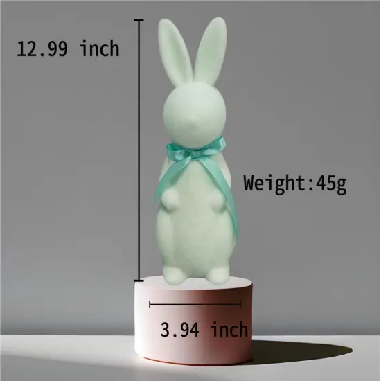 Easter Bunny Decorations - Made of Flocking Material, Suitable for Home & Party Decorations, Perfect for Easter, Spring and Family Parties, and Make a Great Gift (Green, M) {2}