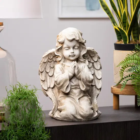 Northlight Kneeling Praying Cherub Statue - 14" - Beige {4}