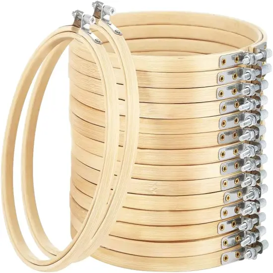 Embroidery Hoops Set 5inch Adjustable Bamboo Circle Cross Stitch Hoop Round Ring,for Embroidery,Cross Stitch {1}