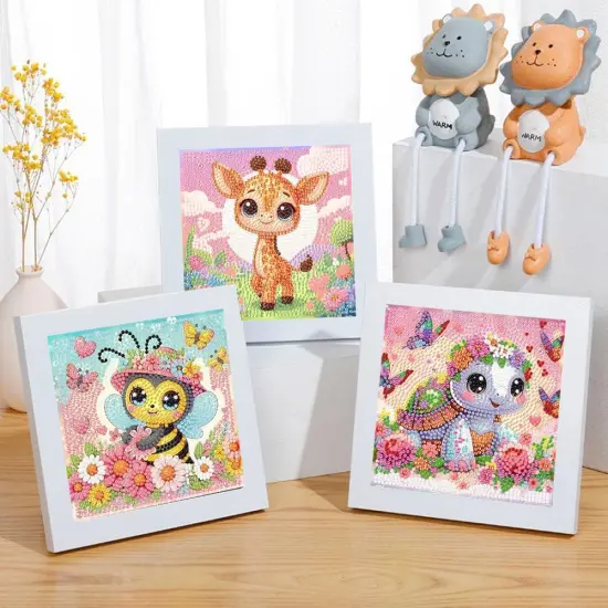 6 Pack Diamond Art Kits for Kids Beginners, DIY Cute Animals Diamond Painting Kits for Kids {2}