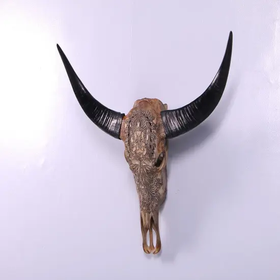 Bull Skull Life Size Statue {5}