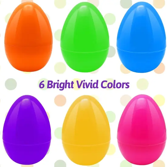 36 PCS 3.55&rdquo; Plastic Easter Eggs Fillable Plastic Easter Eggs Bulk Colorful Bright Easter Eggs Empty Perfect for Easter Egg Hunt, Easter Basket Stuffers {4}