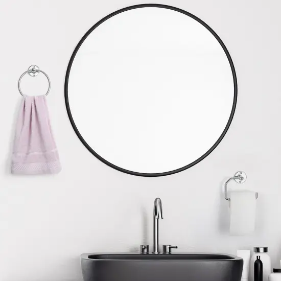 3-Piece Rustproof Bathroom Accessories Set Modern Toilet Paper Holder + 2 Towel Rings for Stylish Bathroom Storage Easy Install Silver {4}