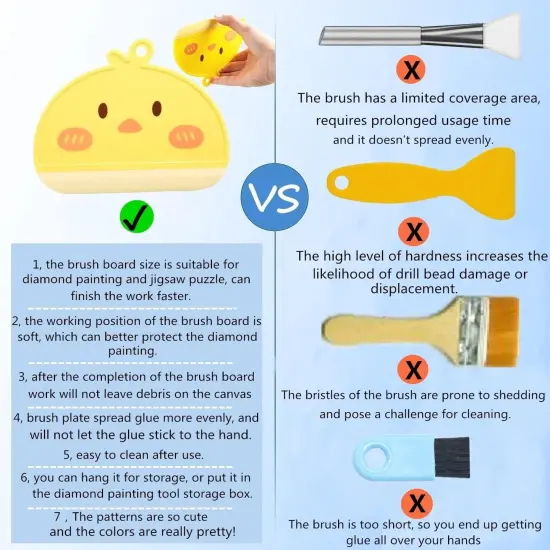 Diamond Painting Tool Accessories Brush Applicator, Protection for Your Diamond Art Kits and Diamond Art Coasters Faster and Better, Easier to Spread The Glue (1 Pcs) {3}