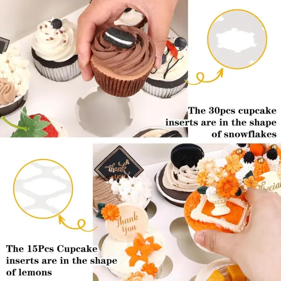 30pcs Cupcake Boxes, Cupcake Boxes 12 Count, Containers with Window for Birthday Holiday Party Bakery Supplies {4}