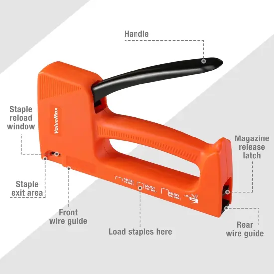 Light-Duty Staple Gun Kit, includes 1600PCs 5/16'' Staples, Manual JT21 Staples, for Upholstery, Material Repair, Decoration, Furniture, DIY Use {3}