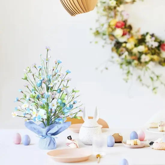 Easter Decorations, 18 Inch Artificial Easter Blue Egg Flower Tree Tabletop Decorations, for Home Party Wedding Holiday Spring Summer Decor. {5}