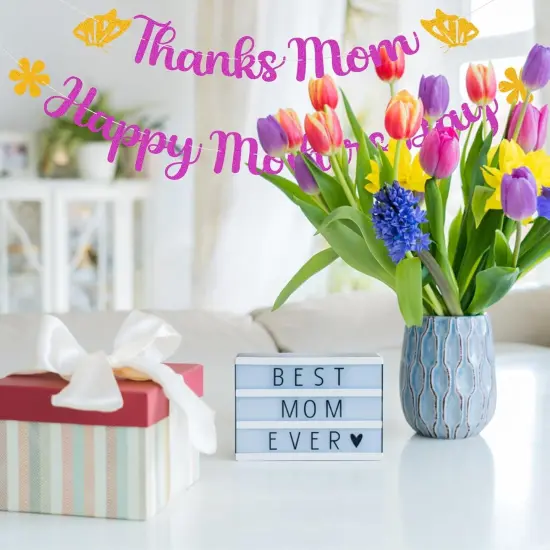 Mother's Day Flowers Butterfly Banner Decorations {5}