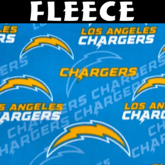 Licensed NFL Los Angeles Chargers Fleece 70528D Fabric by the Yard {1}