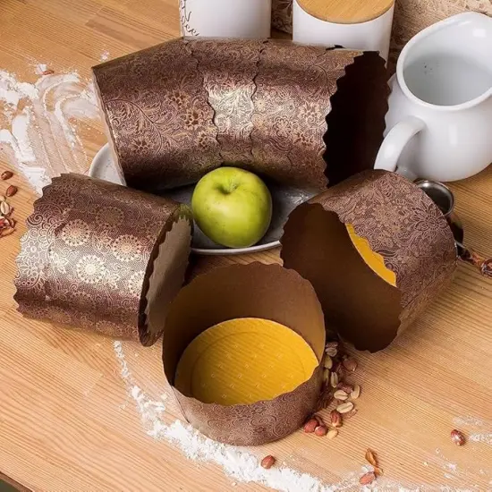 12 oz Panettone Paper Mold | 12 Pack | Easter Bread Paper Mold Paska Mold Kulich - Easter Bread Forms - Non Stick Panettone Mold Baking Cups - Paper Baking Molds W 4.33 x H 3.35-in {1}