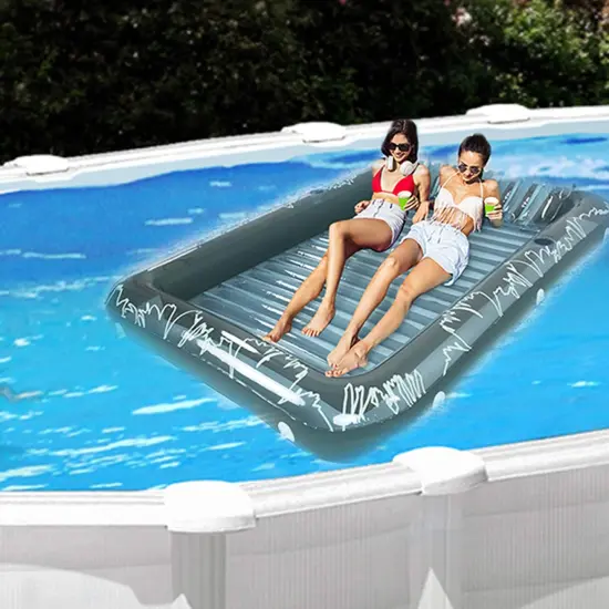 Large Inflatable Pool Float for Comfort | Blue {5}