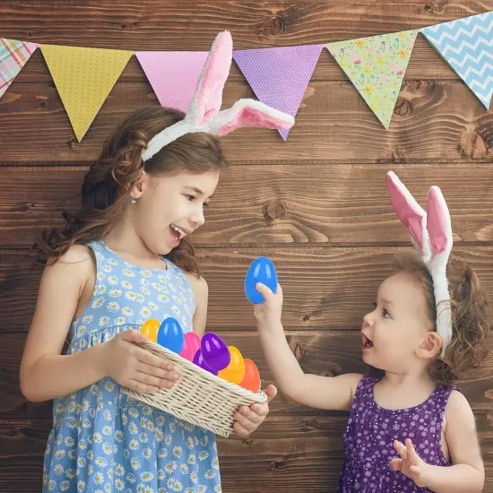 36PCS Large Plastic Easter Eggs, 3.5" Empty Plastic Easter Egg with Assorted Bright Colors for Easter Eggs Hunt, Easter Basket Stuffers {3}