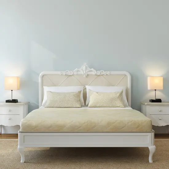 2PCS Modern Table Lamps Bedside & Desk Lamps with USB-C, USB, AC Outlet & 4 Phone Stands Includes LED Bulbs, Linen Shade &ndash; UL Certified, Gift for Home & Office {4}